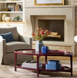 Lacquer Coffee Table With Glossy Dark Red Finish - Threshold