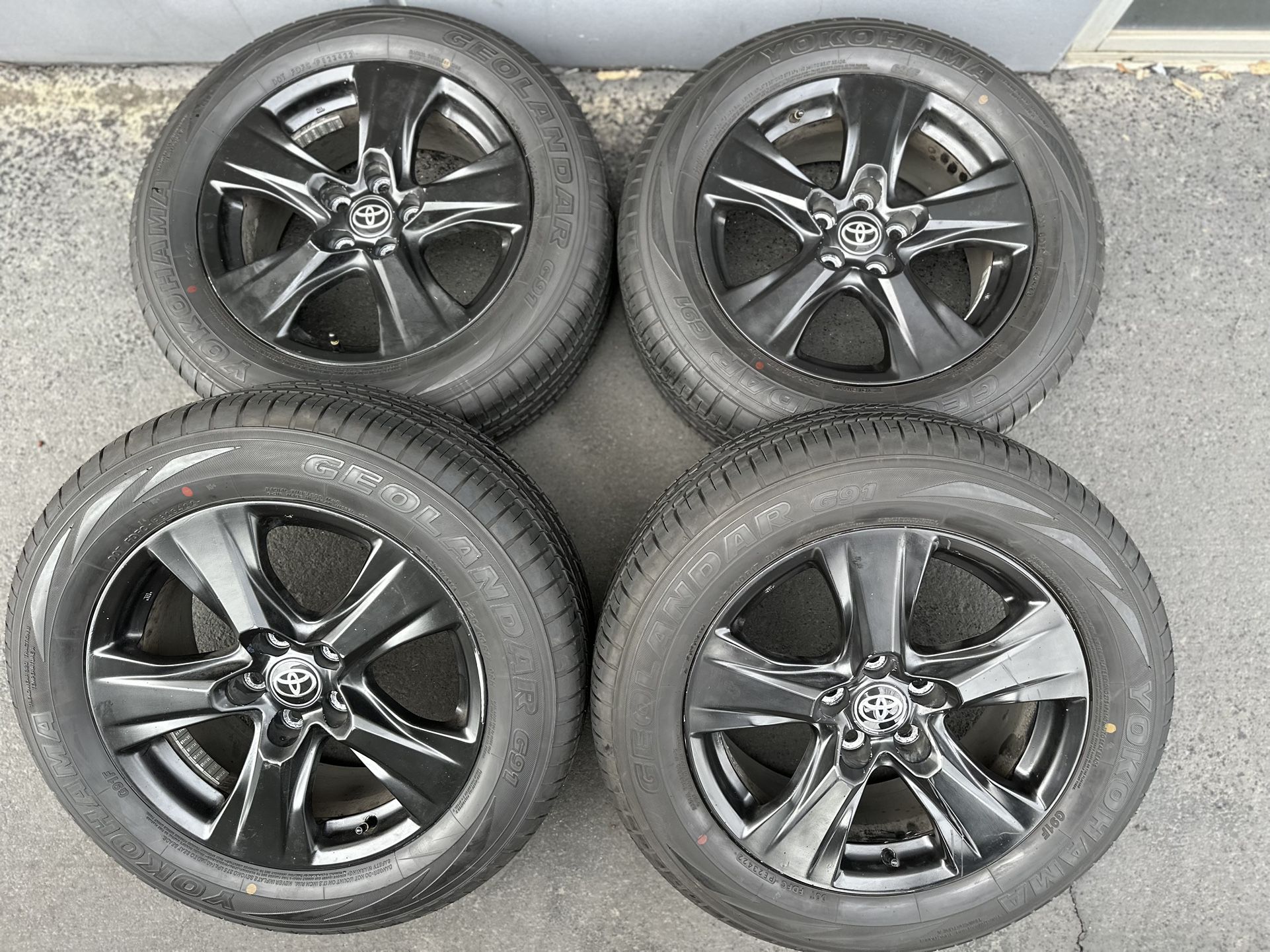 17" Toyota RAV4 Highlander Venza OEM BLACK Wheels Rims and 225/60R17 ...