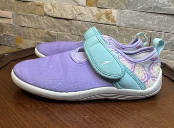 Speedo Toddler XL Shore Explorer Water Beach Pool Shoes Purple Lilac & Teal 