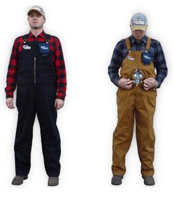 Muff Wader Men’s Bib Overall with built-in beverage storage and tailgating features