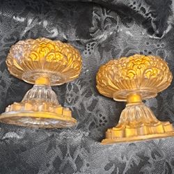 Golden And Clear Candle Holder