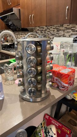 Stainless Steel Rotating Spice Rack Tower