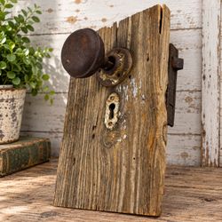 Antique Door Knob Rim Lock 1(contact info removed) Reclaimed Wood Rustic Farmhouse Decor