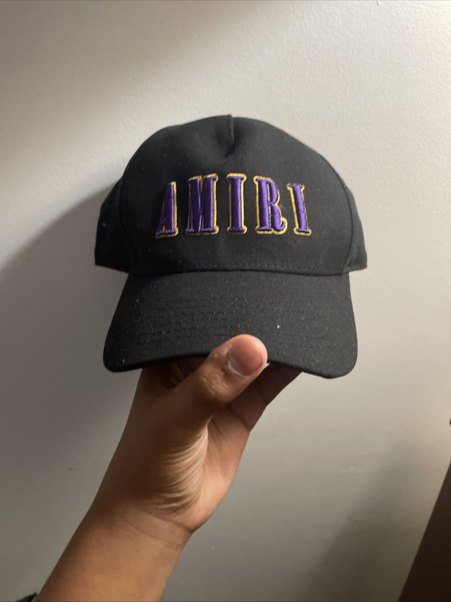 Black And Purple Amiri Hat Curved Brim Good Condition 