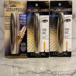 L'Oreal Paris Voluminous Million Lashes Mascara Waterproof or non-waterproof, Black, 0.3 fl. oz. New