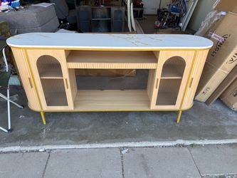 Modern Sideboard with Marble-Effect Top