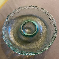 Antique Chip And dip Large Heavy Bowl