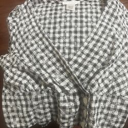 Women’s Kirious Los Angeles Black And White Gingham Blouse Size XS