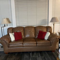 Sofa and Loveseat - Leather - Brown 