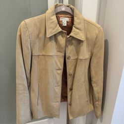 Vintage Ann Taylor Tan Leather Jacket - Size Small ($75)