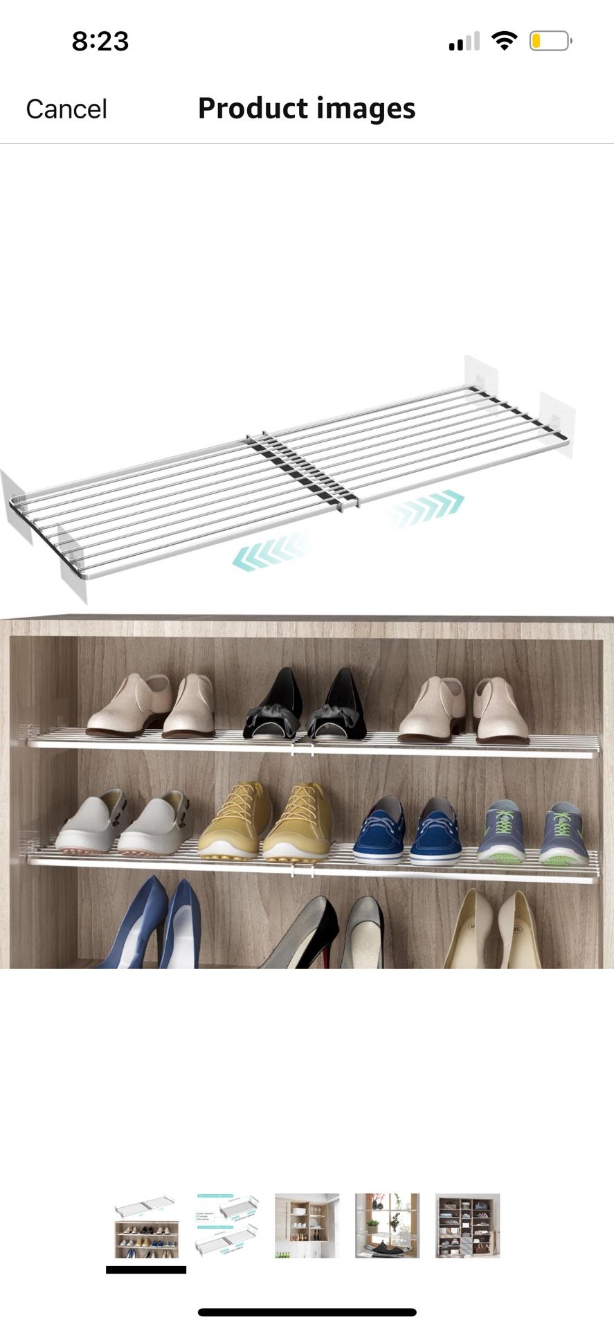 Expandable Closet Tension Shelves Organizers, Adjustable Wall Mounted Tension Shelf
