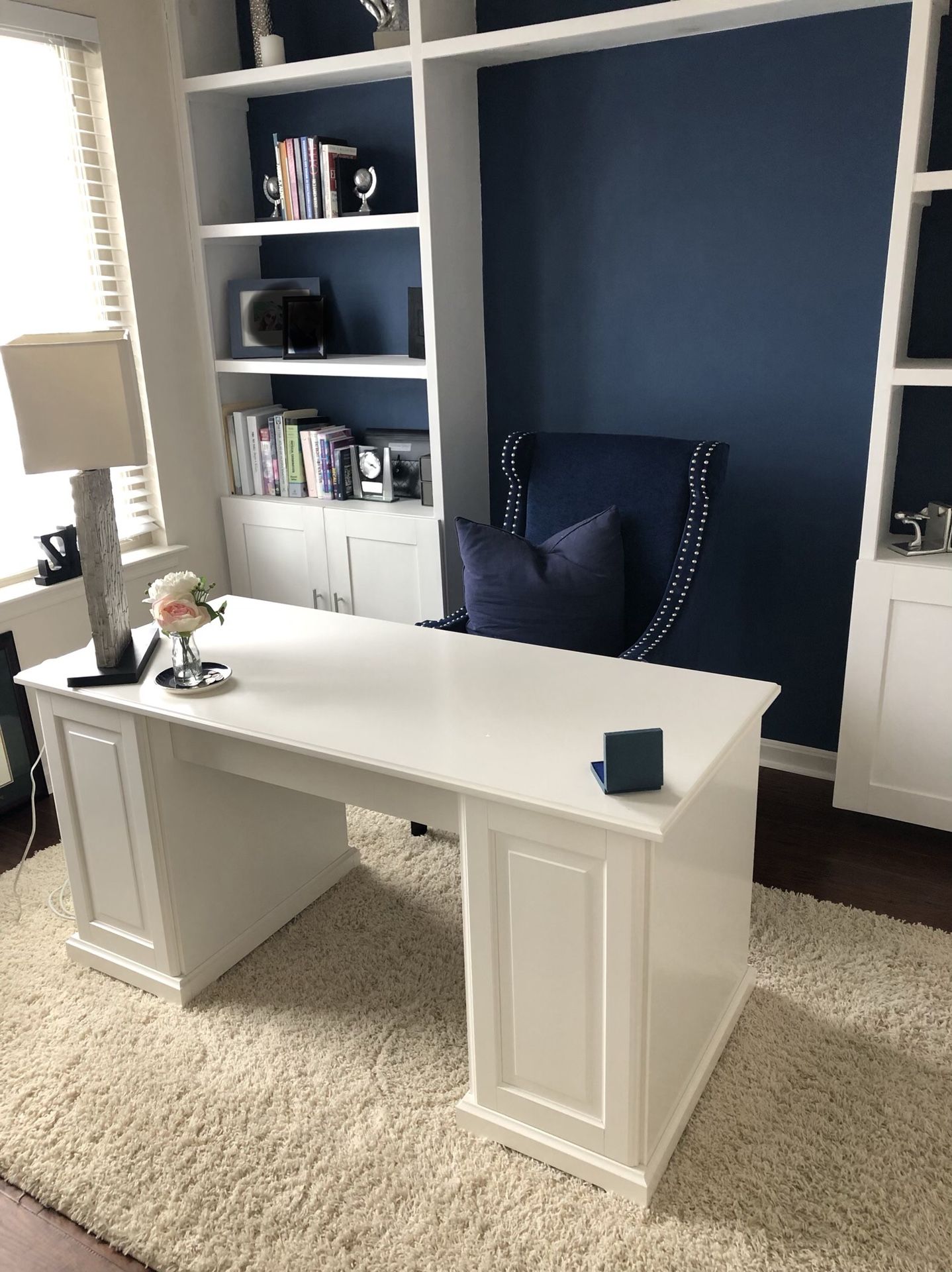 White office desk