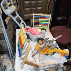 $20 For EVERYTHING kids Toddler Toys Abacus Push Walker Toy Lawnmower Baby Shark Chair Helicopter 