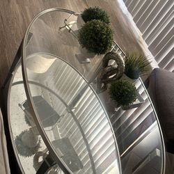 Silver Glass Top Coffee Table