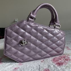 Lux De Ville Elvira Lilac Sparkle Coffin Purse