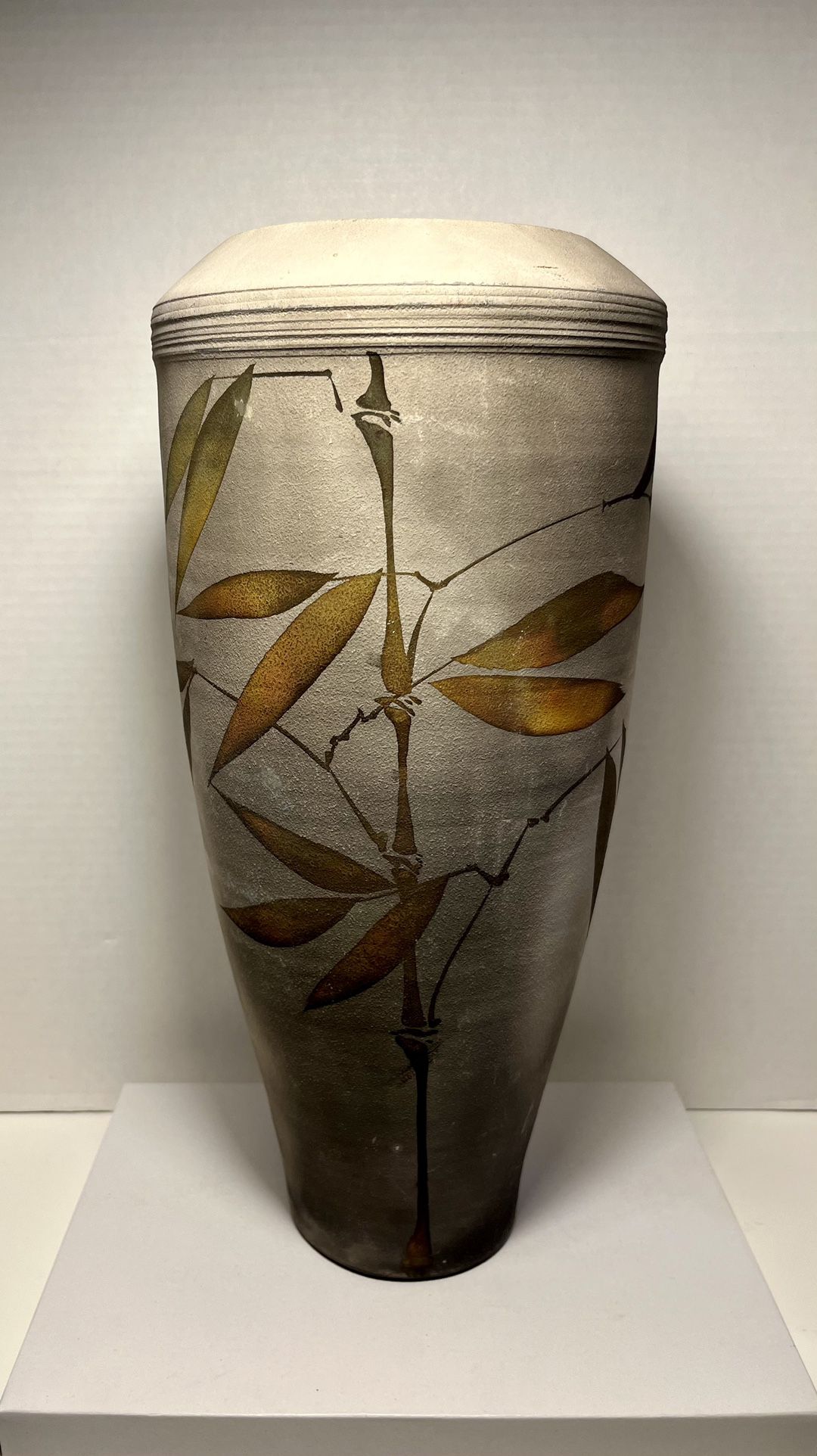 Vintage A. Jeffrey Zigulis Studio Pottery Large Raku Ceramic Vase Signed 15.5"