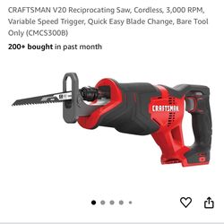 CRAFTMAN 20v RECIPROCATING SAW CORDLESS. Tool only  SAW SAW NUEVO PARA BATERIAS DE 20v
