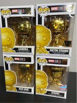 Funko Pop Marvel Studios Gold Chrome Lot 4 Pops NIB - Exclusives Included