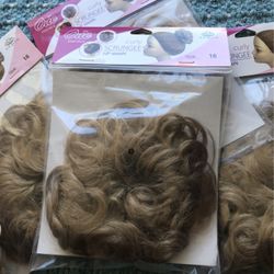 Hair Piece Rubber Band With Hair Mixed Blonde