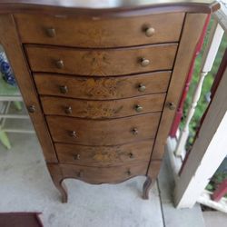 Tall Jewelry Cabinet With Mirror Lid