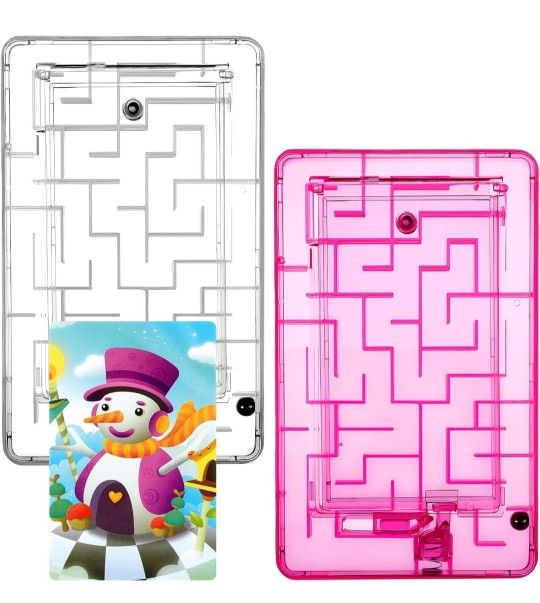3-Piece Maze Puzzle Present Box - Plastic Card Holder, Intellectual Pinball...