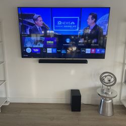 75” Samsung TV With Soundbar And Sub
