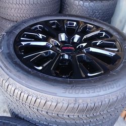 2026 NEW OEM ORIGINAL TAKEOFFS GMC YUKON DENALI 22 INCH TIRES BRIDGESTONE NEW 100 % $ 2399