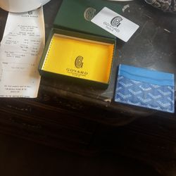 blue designer card holder