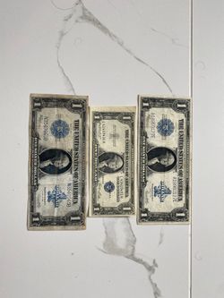 2 1923 $1 Silver Certificate Note Large Size Currency