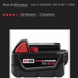 Milwaukee M18 Battery 