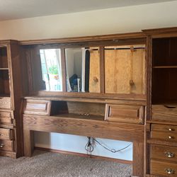 Headboard With Mirror And side Drawers 