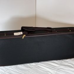 4/4 Violin Hard Case w Hygrometer Black Plush Interior Lightweight wuqimusc