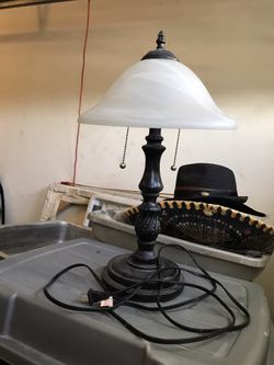 Library type desk double lamp