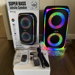Super Bass Jobsite Speaker with microphone, remote , aux cord and plug in 