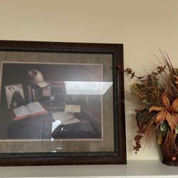 Picture Of Armed Forces, Bible And Desk