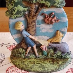 Vintage Cast Iron Winnie The Pooh Hand Painted Bookend Doorstop Walt Disney Tigg