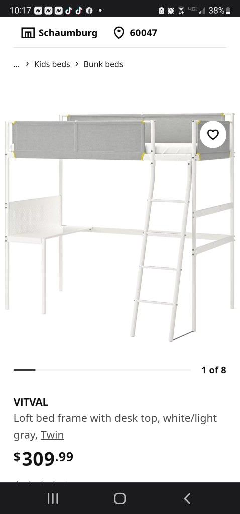 Loft Bed Frame With Desk And Table From І К Е А