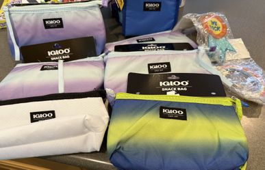 New Igloo Lot Of 6 Snack Bags,1 Lunch Sack & 2 Reusable Ice Please Read Post Before Messaging