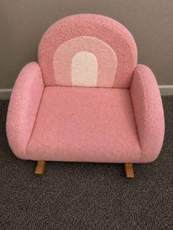 Pink rainbow rocking chair