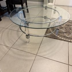 Glass Round Table For Living Room 