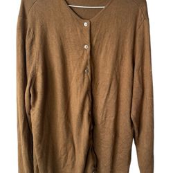 Vintage Saks Fifth Avenue 100% cashmere collection cardigan/sweater Brown 3X  Comes from a pet and smoke free home.  Measurements are in the pictures.
