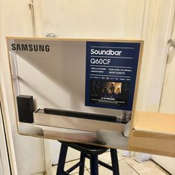 Samsung (Q60CF) Premium Soundbar Home Theater (Dolby Atmos) Sound System w/ Wireless Subwoofer & Q Symphony Audio 