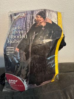 Black Velvet Hooded Robe Costume Adult Plus