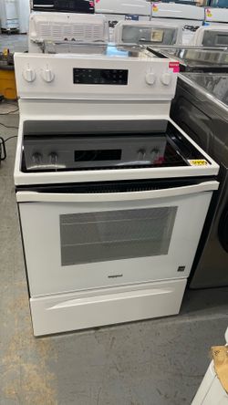 Whirlpool electric stove glass top in color white