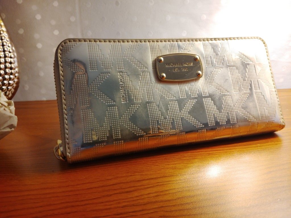 Jet Set Large Metallic Signature Logo Continental Wallet