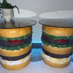 Two Burger Side Tables 