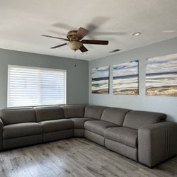 Modern Reclining Sofa Gray