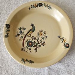 Vintage Fraunfelter Royal Rochester Pheasant Hand Painted Pie Dish 10"