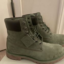green Timberland boots