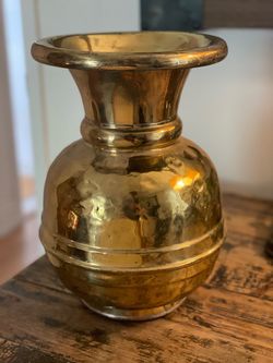 Brass Hammered Metal Vase spittoon